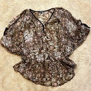 Brown and Pink snake print Blouse